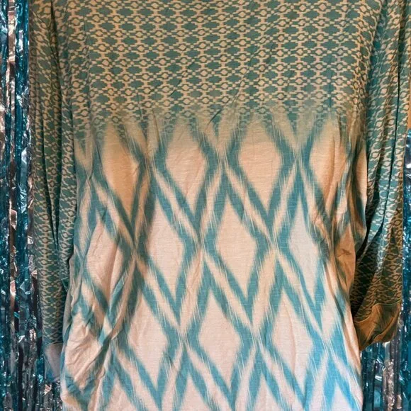 Chico's Blue & White with Tie 3Q Sleeve size 3 - Picture 2 of 4